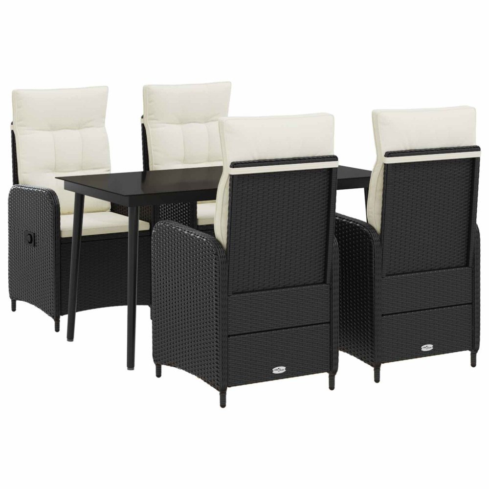 vidaXL Soffbord Set med kudde med kudde 5 pcs Svart och krämvit