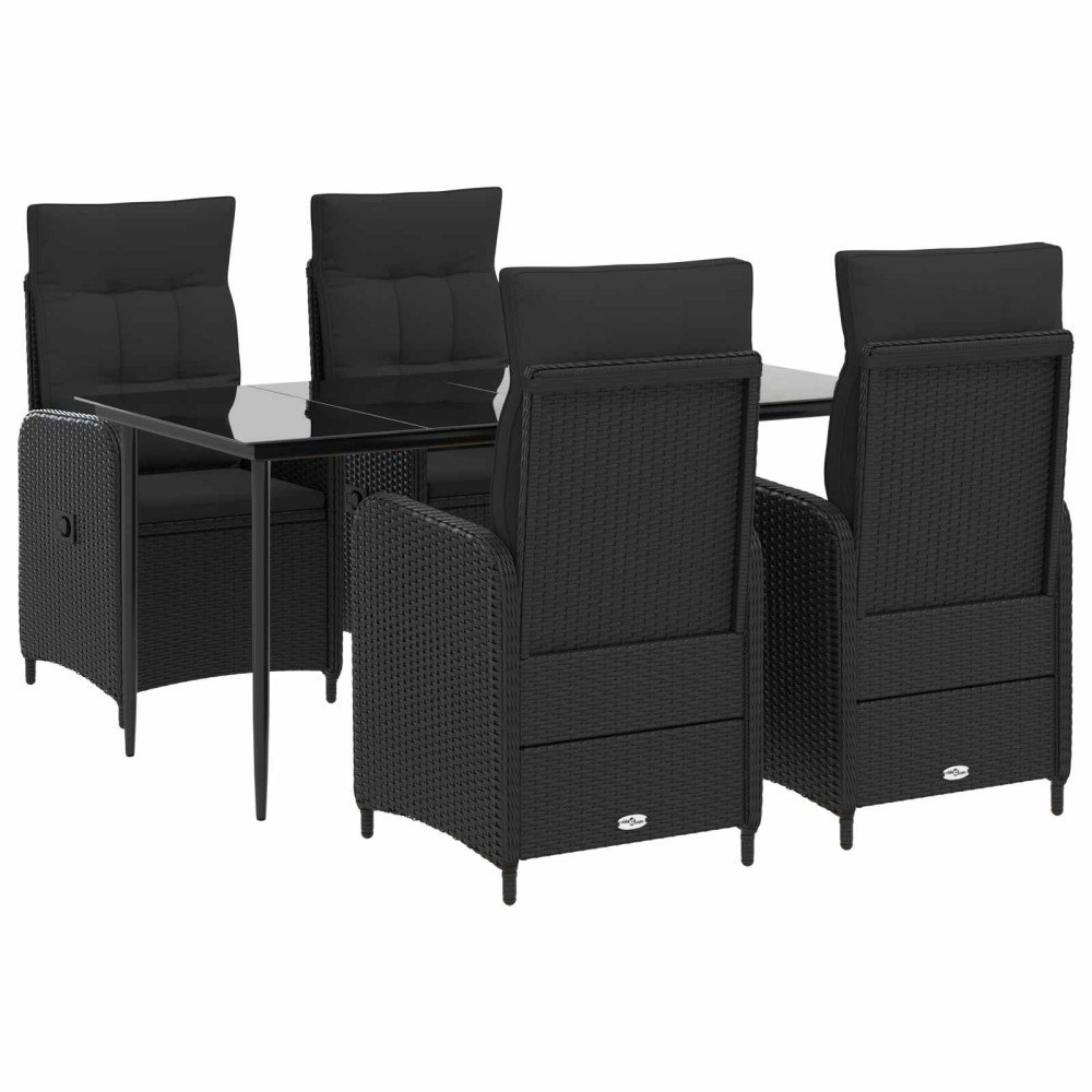 vidaXL Soffbord Set 5 st PE rotting och pulverlackerad stål