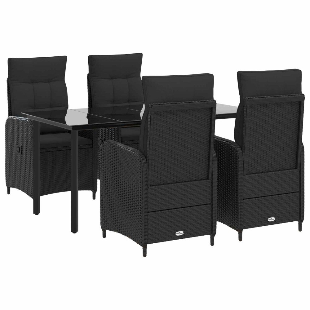 vidaXL Soffbord Set 5 st PE rotting och pulverlackerad stål