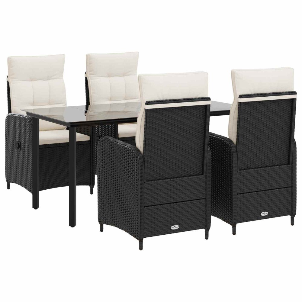 vidaXL Soffbord Set med kudde 5 pcs PE rotting och pulverlackerad stål