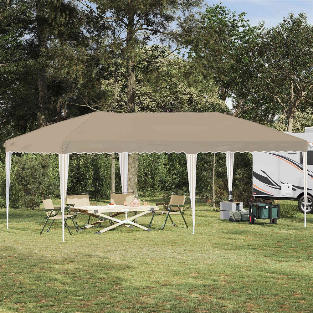 vidaXL Pop-up Partytält 575 x 290 x 245 cm Gräddvit