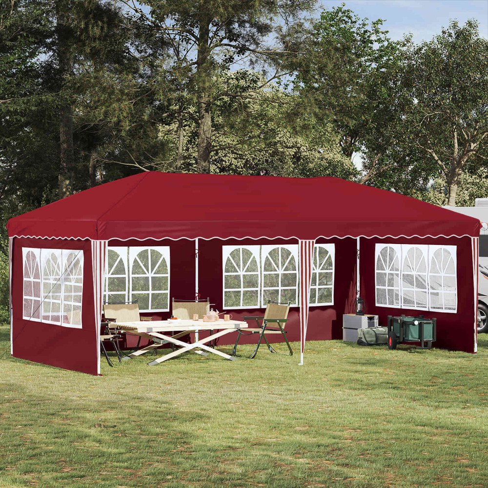 vidaXL Pop-up Partytält 575 x 289 x 245 cm Vinröd