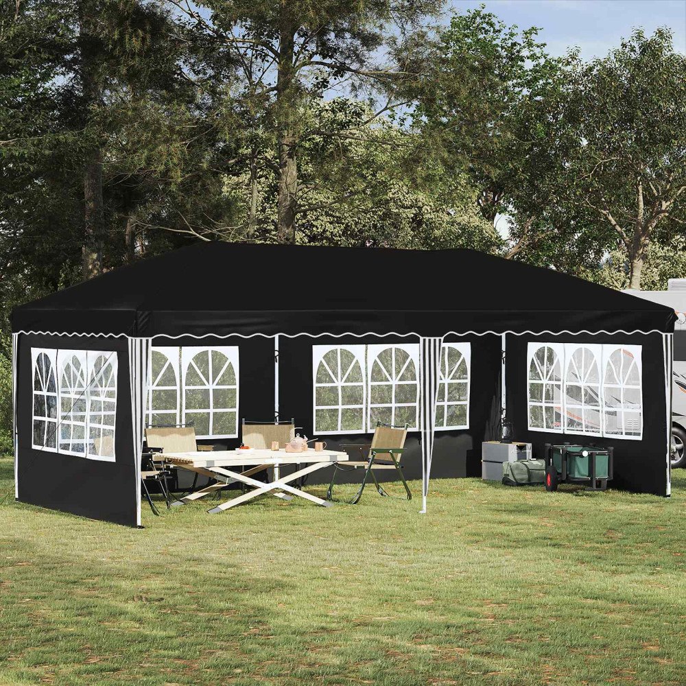vidaXL Pop-up Partytält 575 x 289 x 245 cm Svart