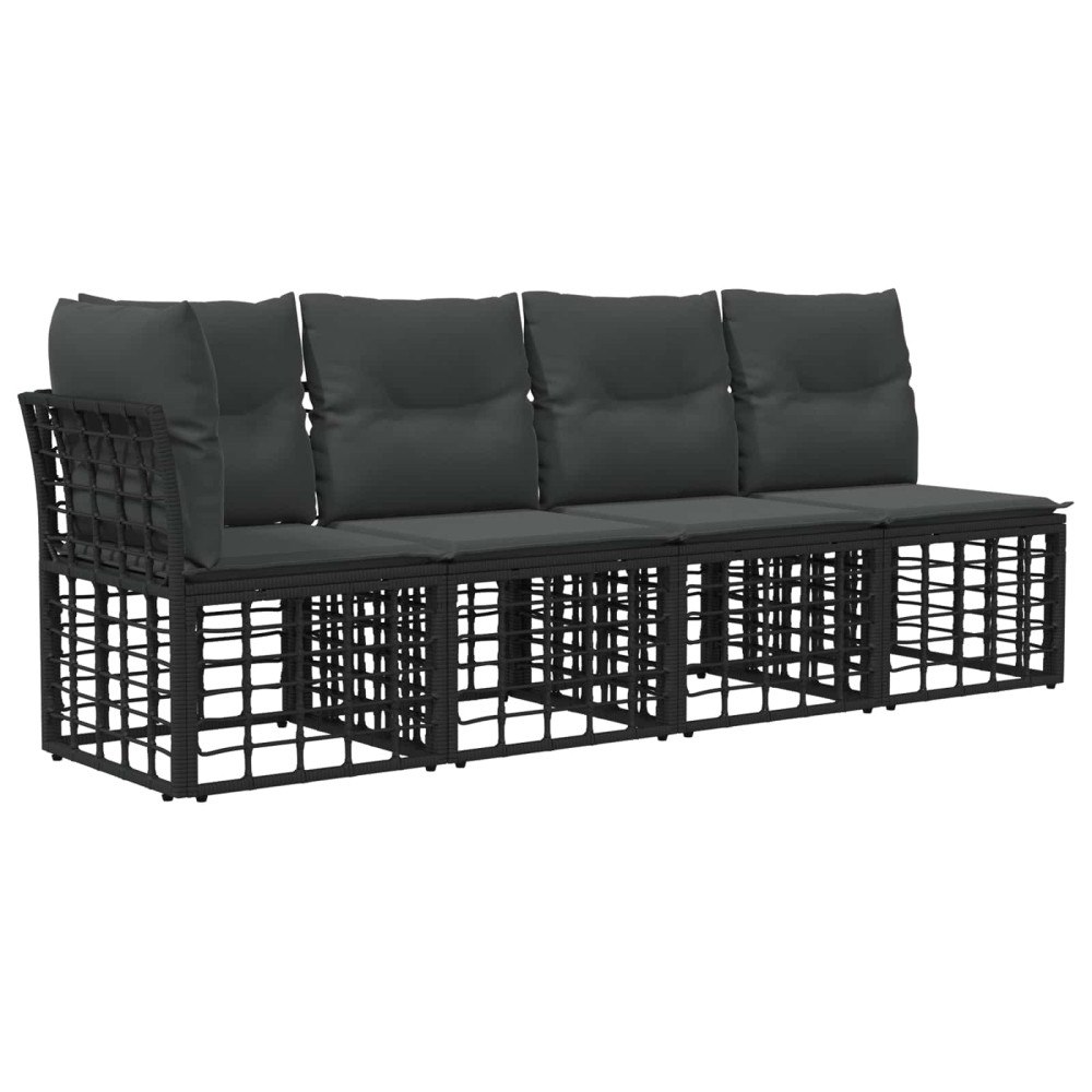 vidaXL 4-sits trädgårdsoffa med vänster arm 4 pcs 4-Antal sittplatser