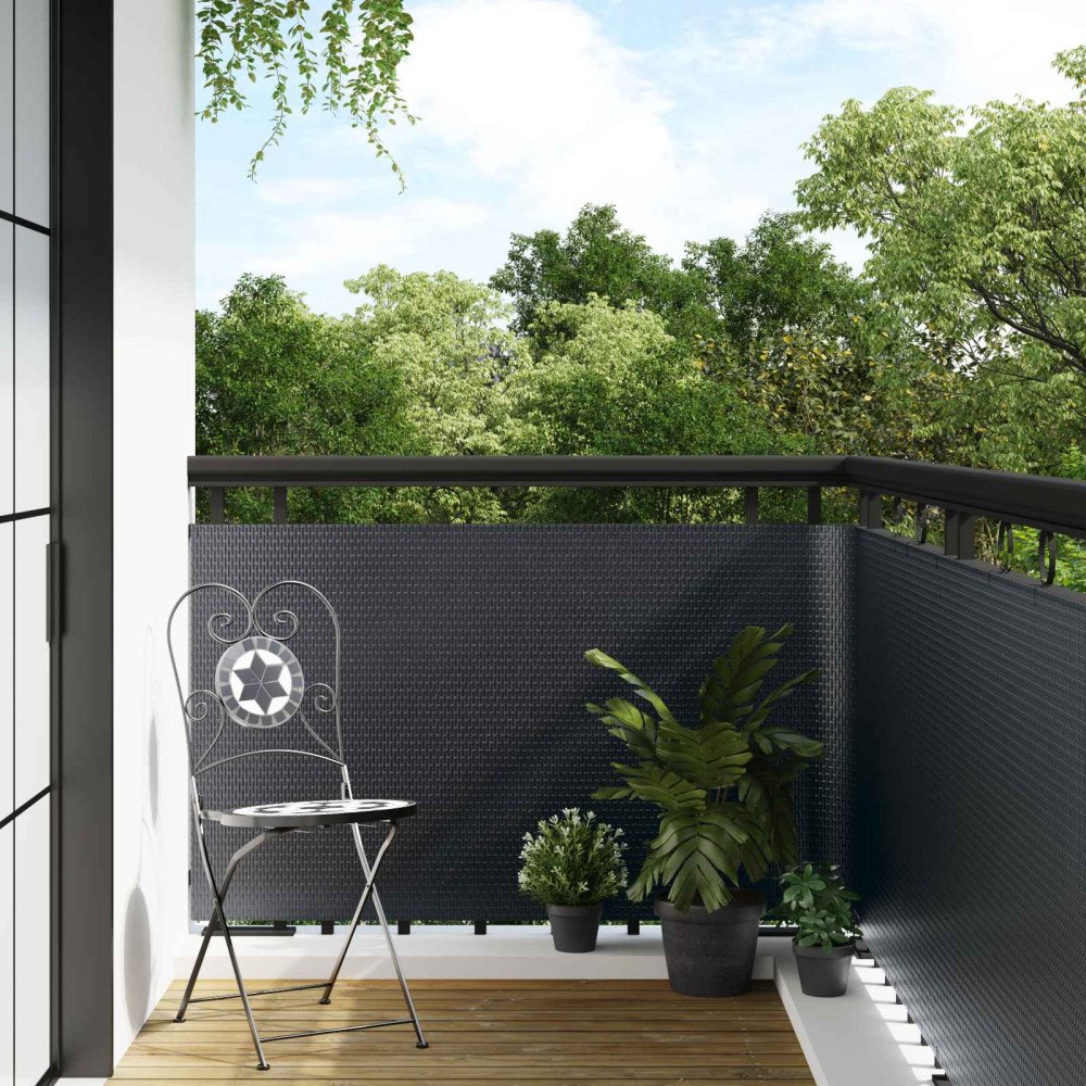 vidaXL Balkong Skärm Mörkgrå 500 x 100 cm konstrotting