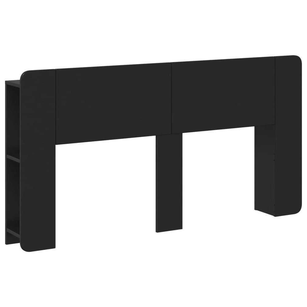 vidaXL Sänggavelsskåp med lagring Svart Konstruerat trä