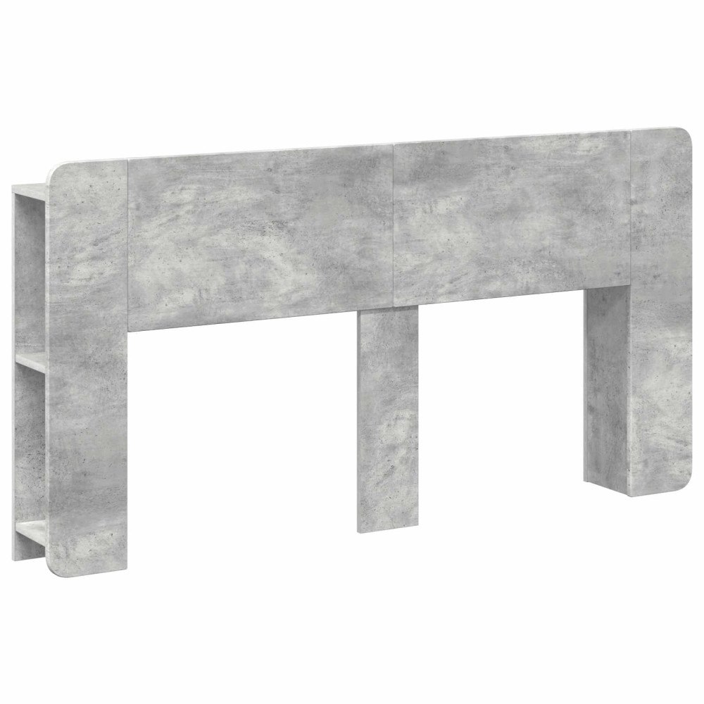 vidaXL Sänggavelsskåp med lagring Betonggrå Konstruerat trä