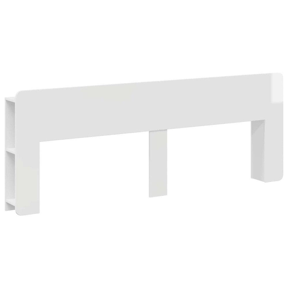 vidaXL Sänggavelsskåp med lagring Vit högglans Konstruerat trä