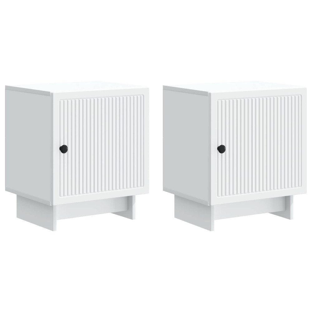 vidaXL Nattduksbord 2 pcs Vit 43 x 34,5 x 50 cm Konstruerat trä