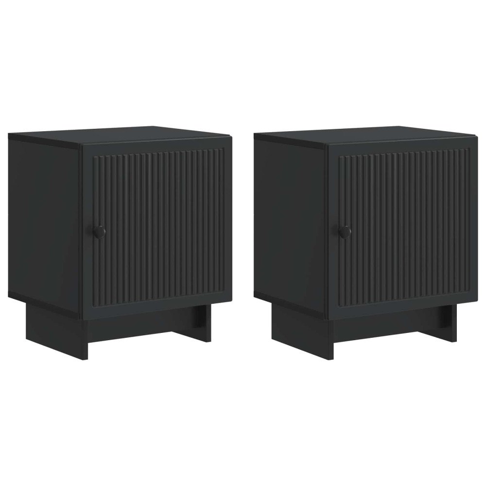 vidaXL Nattduksbord 2 pcs Svart 43 x 34,5 x 50 cm Konstruerat trä