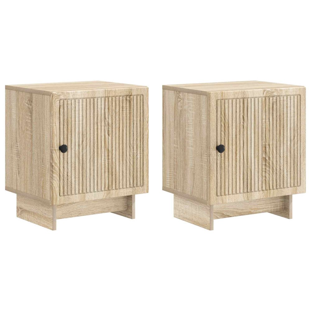 vidaXL Nattduksbord 2 pcs Sonoma-ek 43 x 34,5 x 50 cm Konstruerat trä