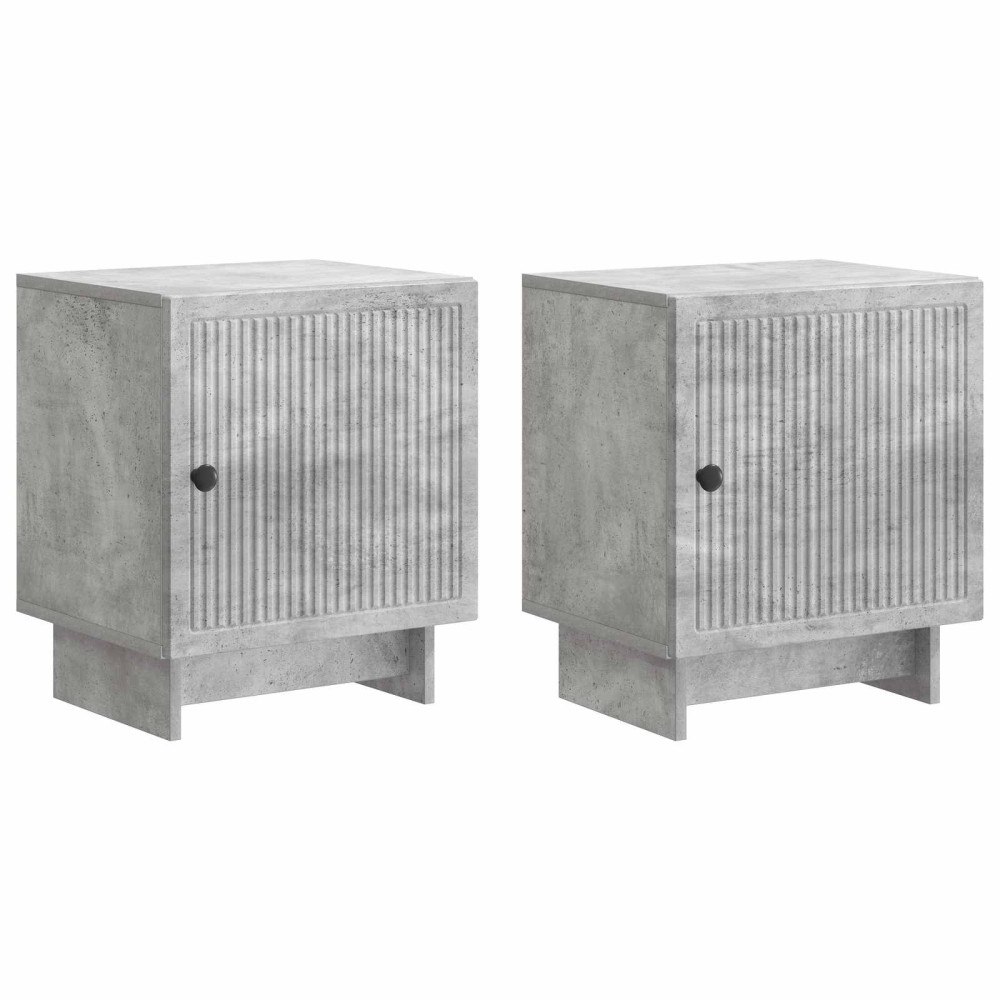 vidaXL Nattduksbord 2 pcs Betonggrå 43 x 34,5 x 50 cm Konstruerat trä