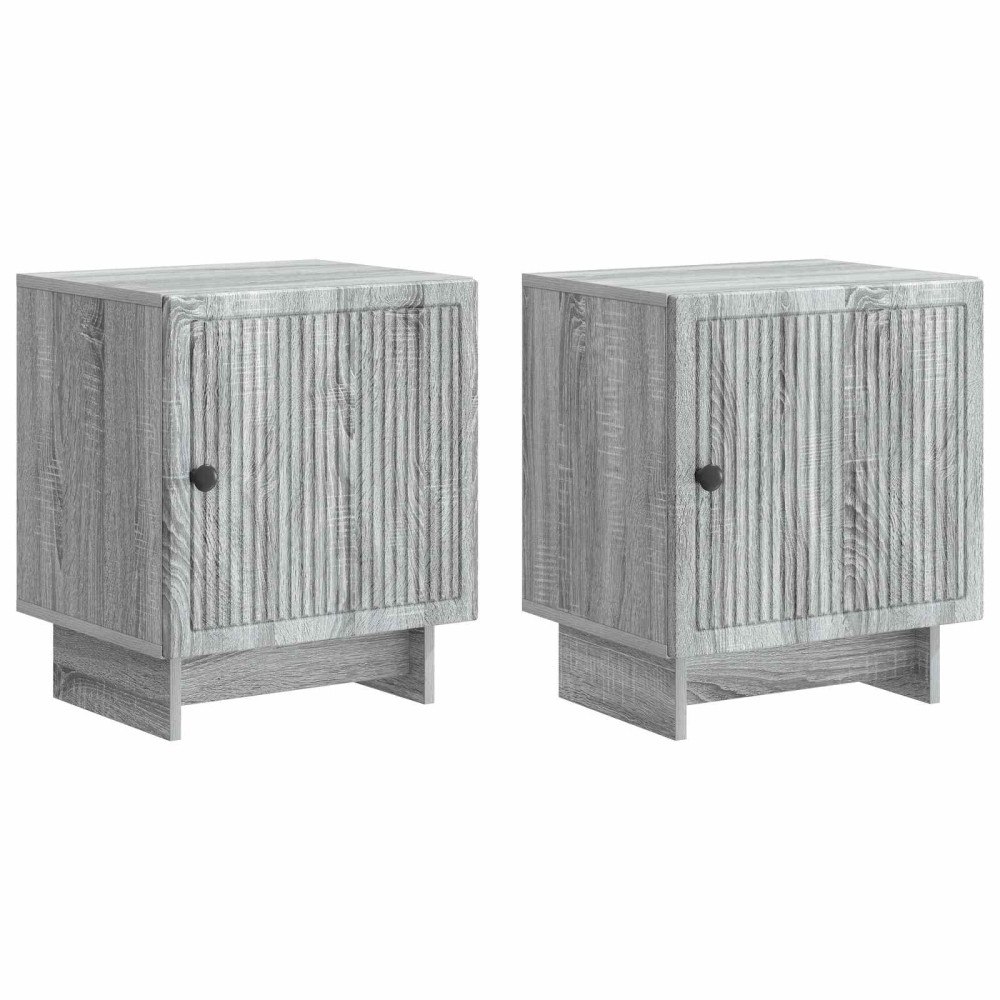 vidaXL Nattduksbord 2 pcs Grå sonoma-ek 43 x 34,5 x 50 cm