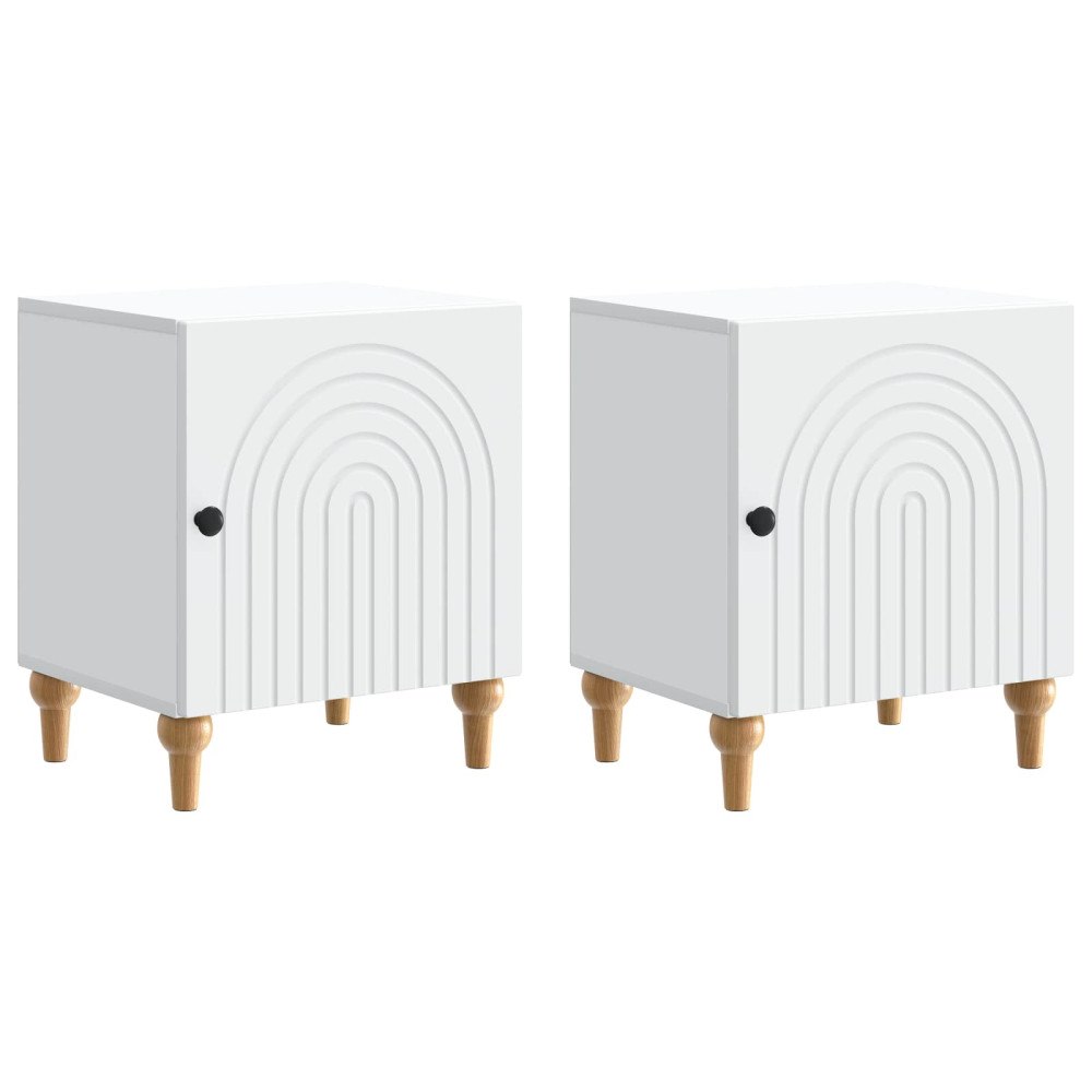vidaXL Nattduksbord 2 pcs Vit 43 x 34,5 x 50 cm Konstruerat trä