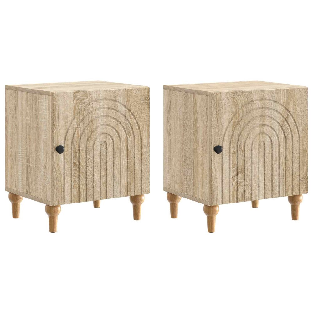 vidaXL Nattduksbord 2 pcs Sonoma-ek 43 x 34,5 x 50 cm Konstruerat trä