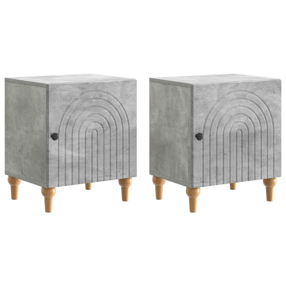 vidaXL Nattduksbord 2 pcs Betonggrå 43 x 34,5 x 50 cm Konstruerat trä