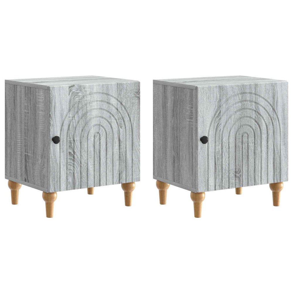 vidaXL Nattduksbord 2 pcs Grå sonoma-ek 43 x 34,5 x 50 cm