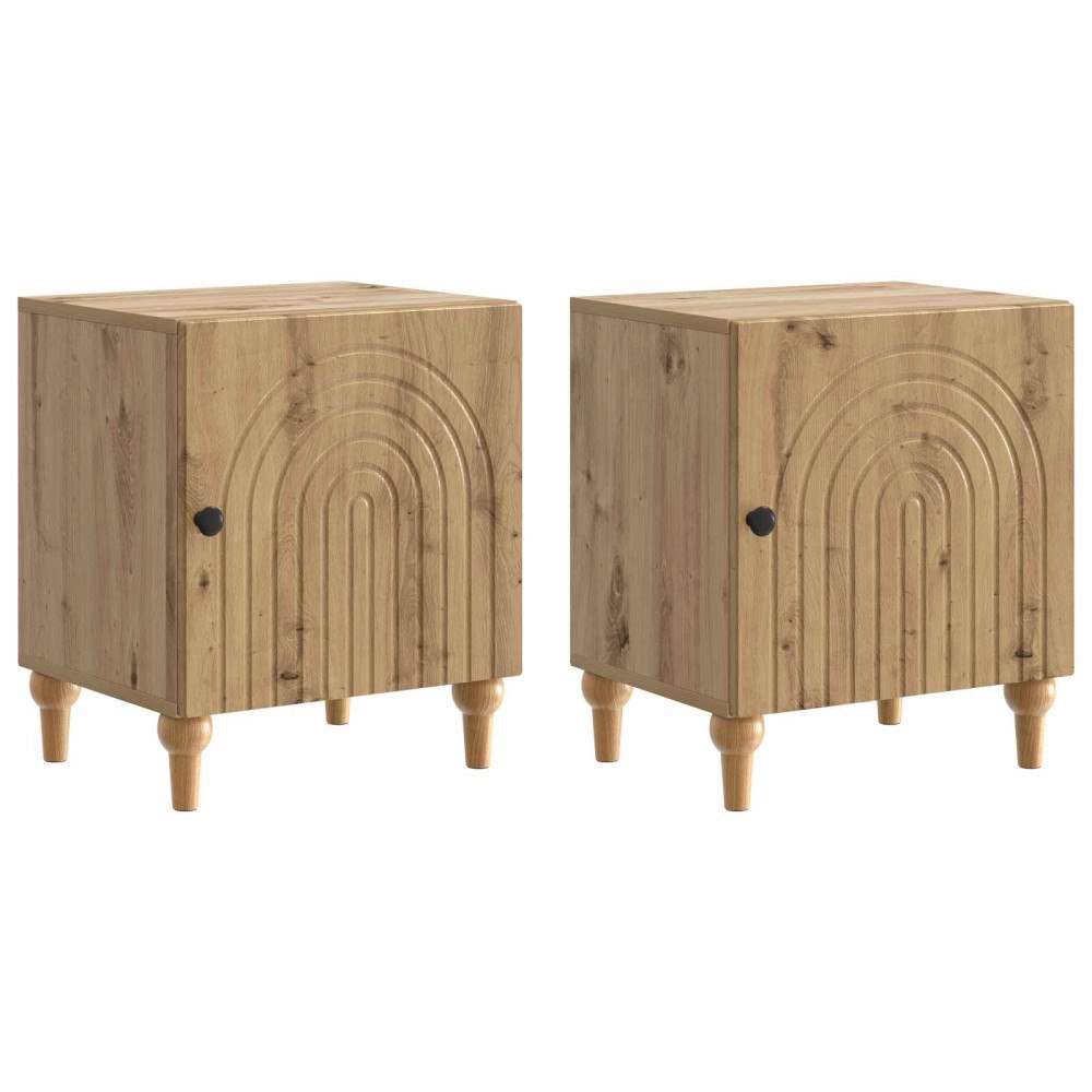 vidaXL Nattduksbord 2 pcs Artisan-ek 43 x 34,5 x 50 cm Konstruerat trä