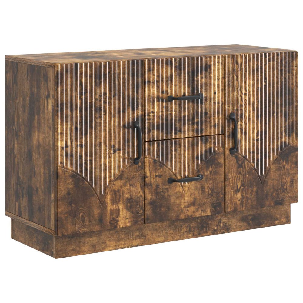 vidaXL Sideboard med låda Rökt ek 89 x 34,5 x 57 cm Konstruerat trä