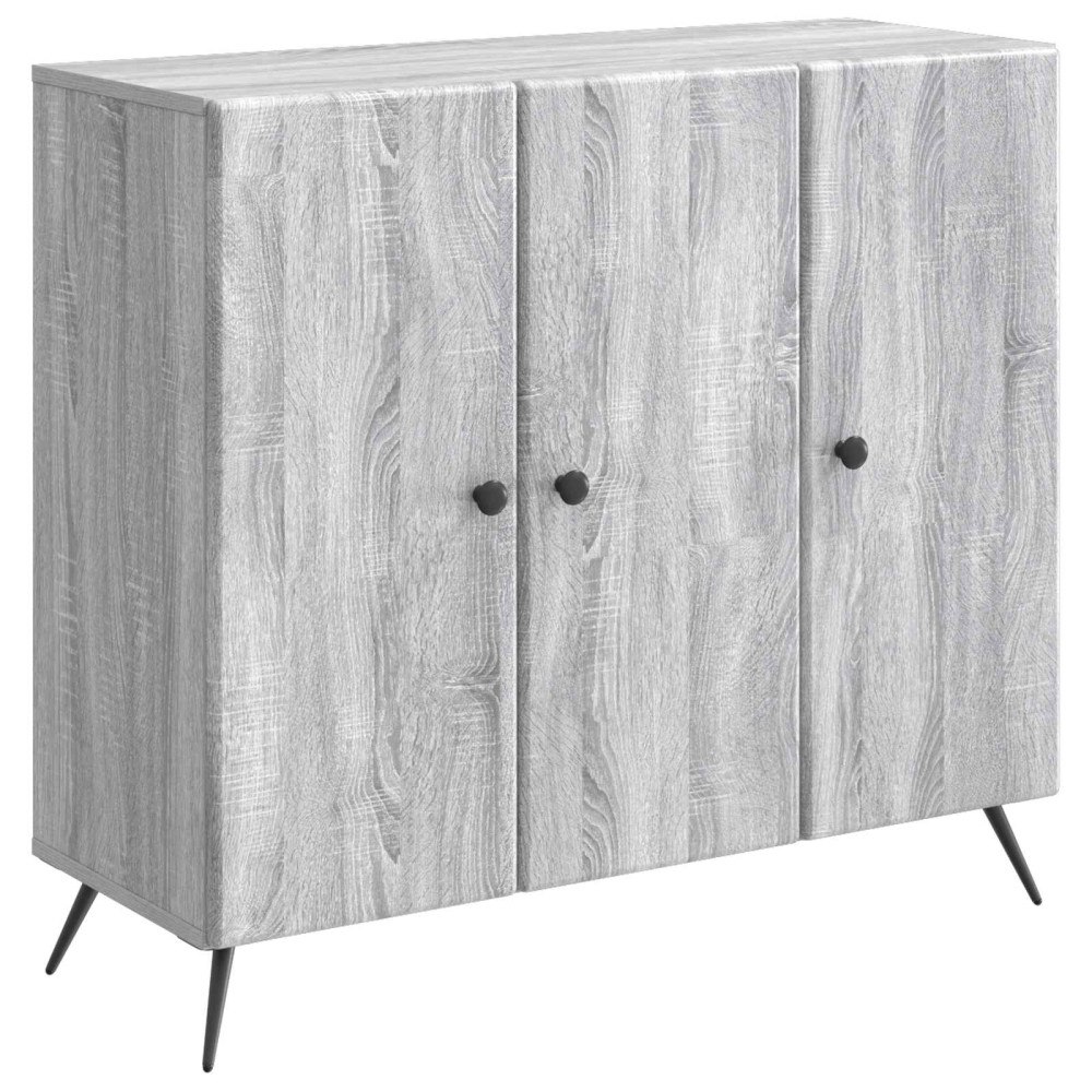 vidaXL Sideboard Grå sonoma-ek 89 x 34,5 x 80 cm Konstruerat trä