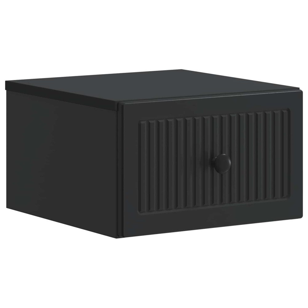vidaXL Väggmonterat Sängbord Svart 33 x 34,5 x 20 cm Konstruerat trä