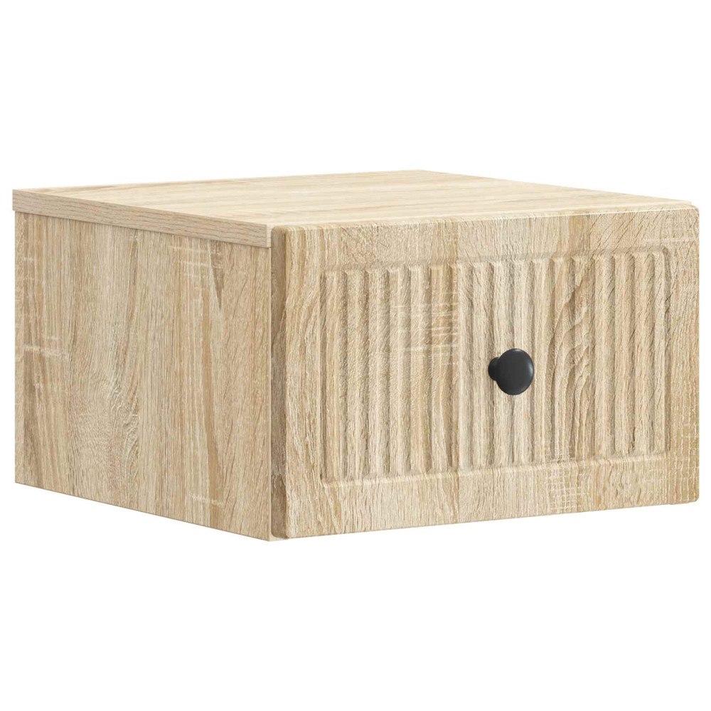 vidaXL Väggmonterat Sängbord med låda Sonoma-ek 33 x 34,5 x 20 cm