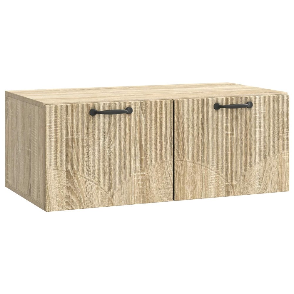 vidaXL Väggmonterad TV-bänk Väggmonterad Sonoma-ek 78,5 x 41 x 30 cm