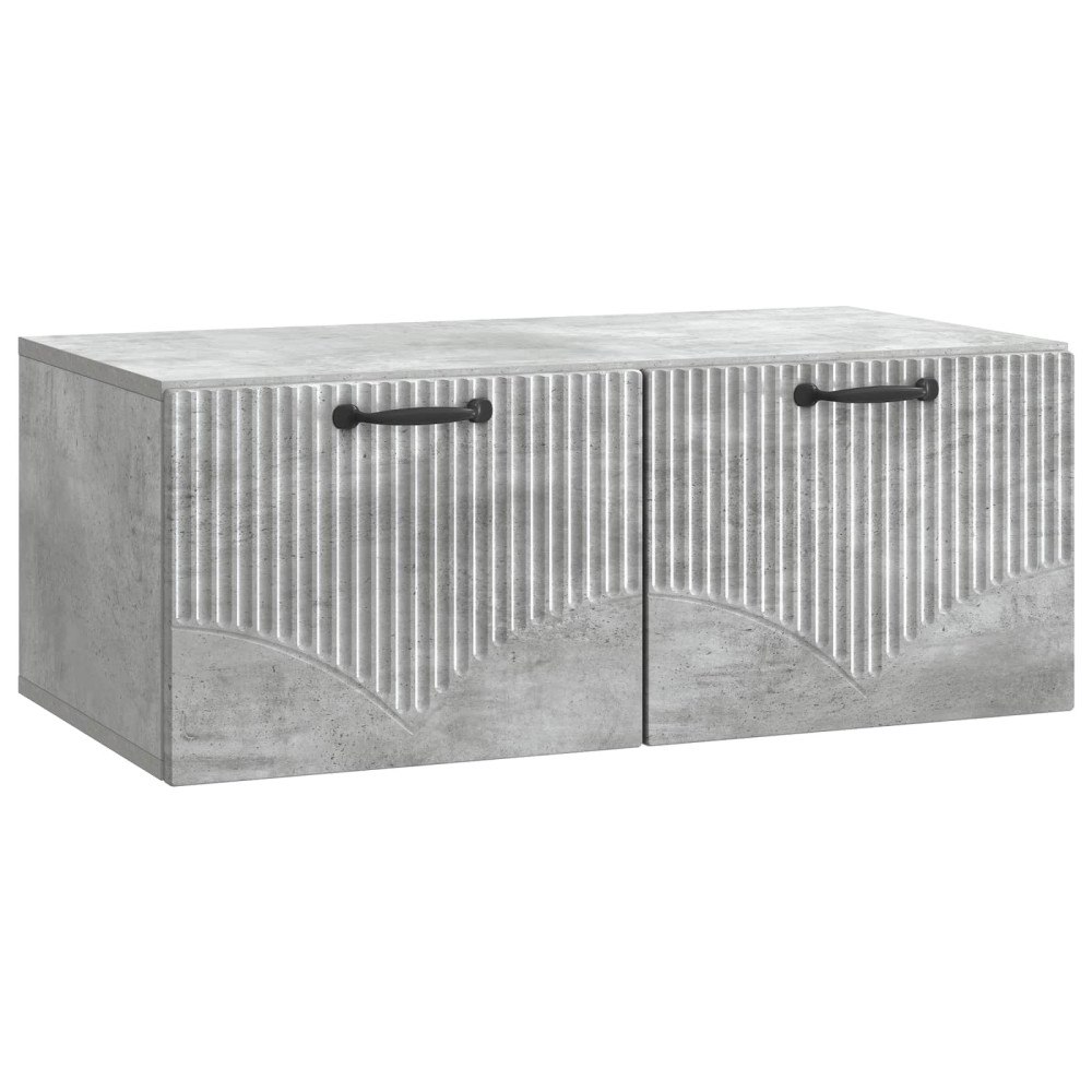 vidaXL Väggmonterad TV-bänk Väggmonterad Betonggrå 78,5 x 41 x 30 cm