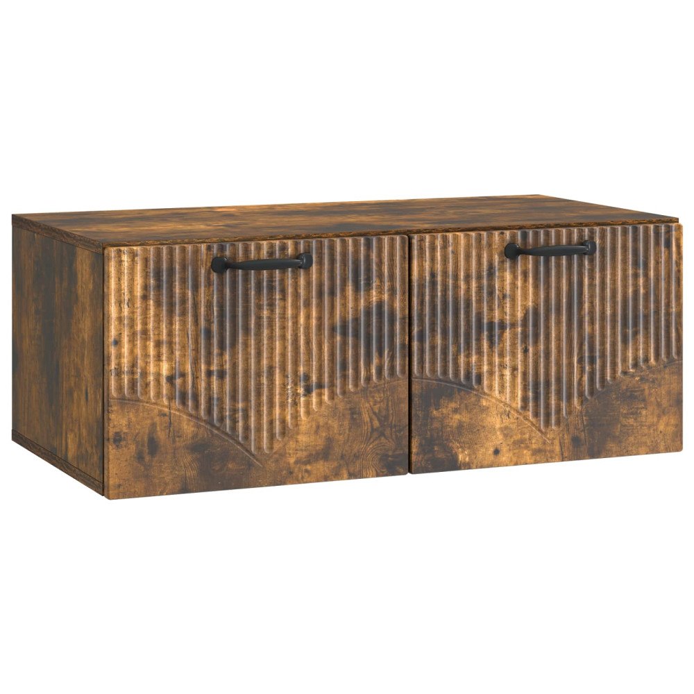 vidaXL Väggmonterad TV-bänk Rökt ek 78,5 x 41 x 30 cm Konstruerat trä