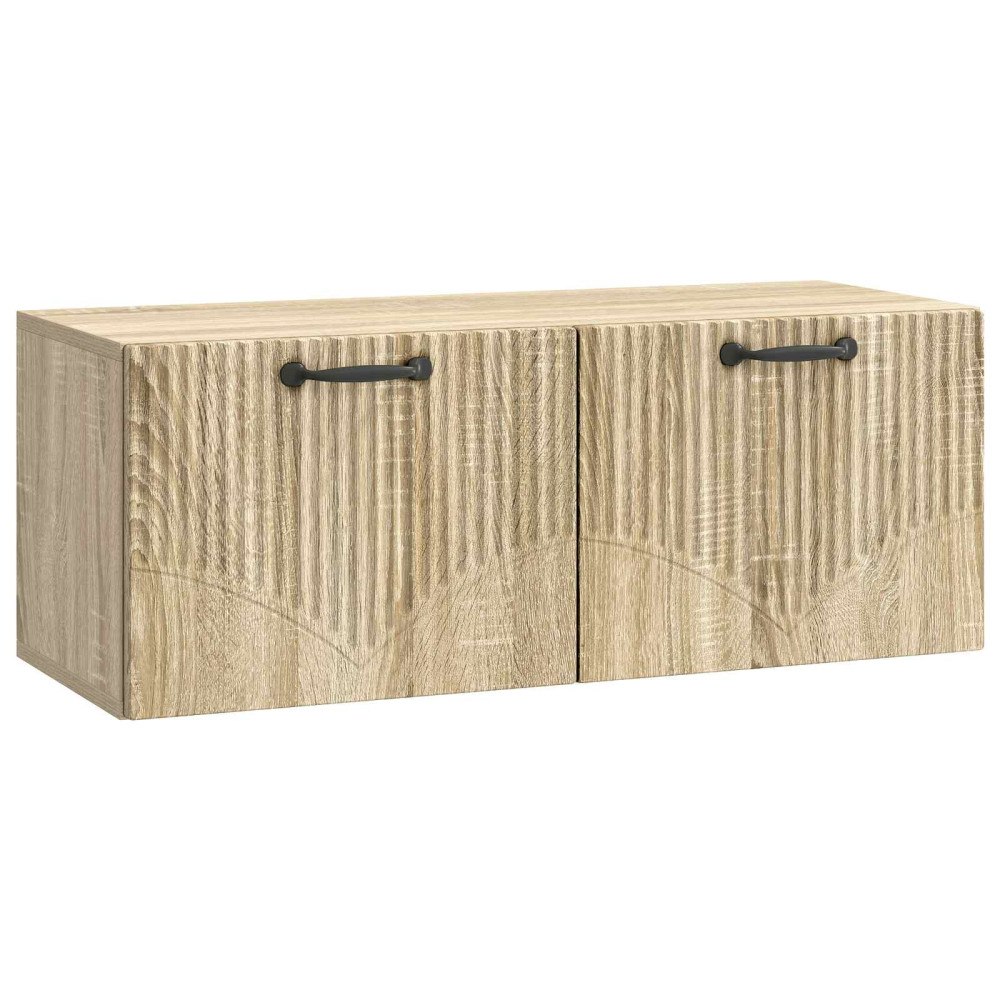 vidaXL Väggmonterad TV-bänk Väggmonterad Sonoma-ek 78,5 x 31 x 30 cm