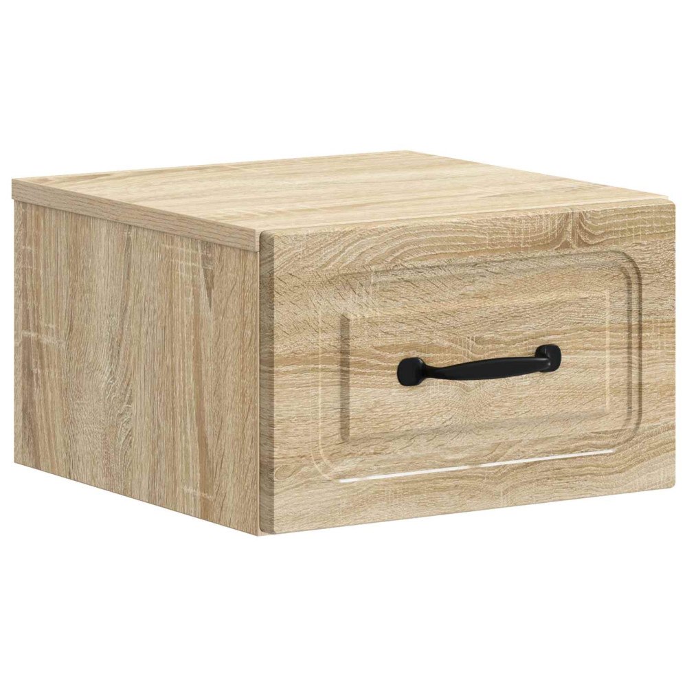 vidaXL Väggmonterat Sängbord med låda Sonoma-ek 34,5 x 33 x 20 cm