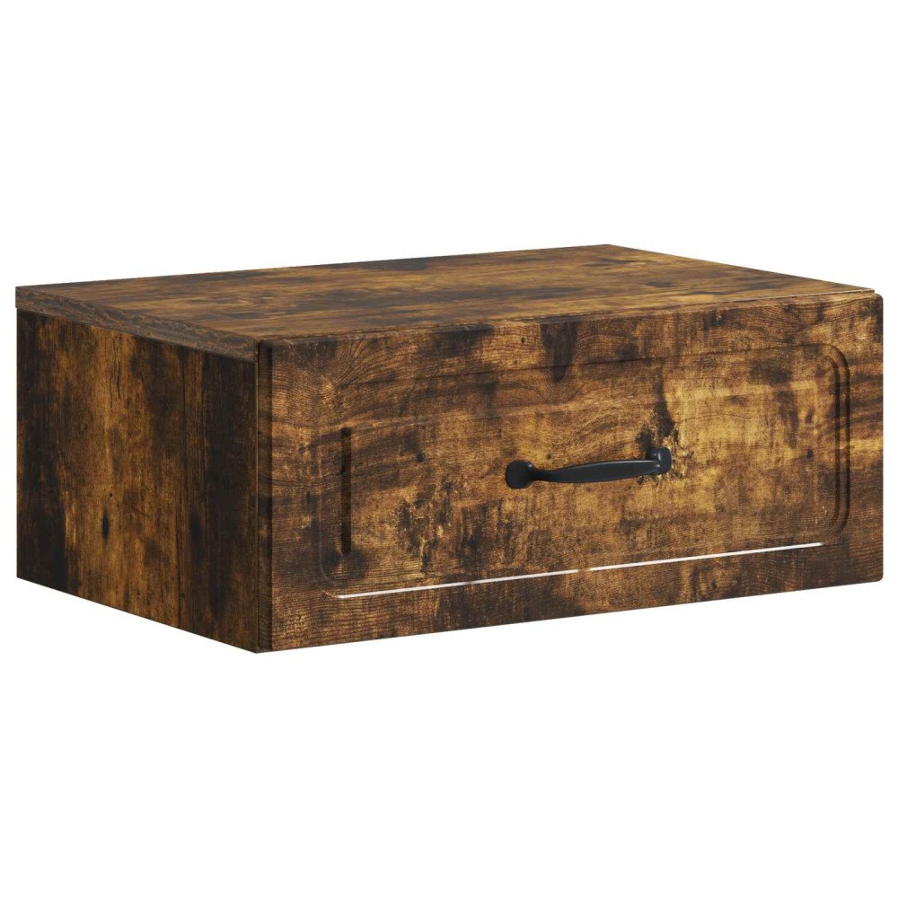 vidaXL Väggmonterat Sängbord Rökt ek 49 x 34,5 x 20 cm Konstruerat trä