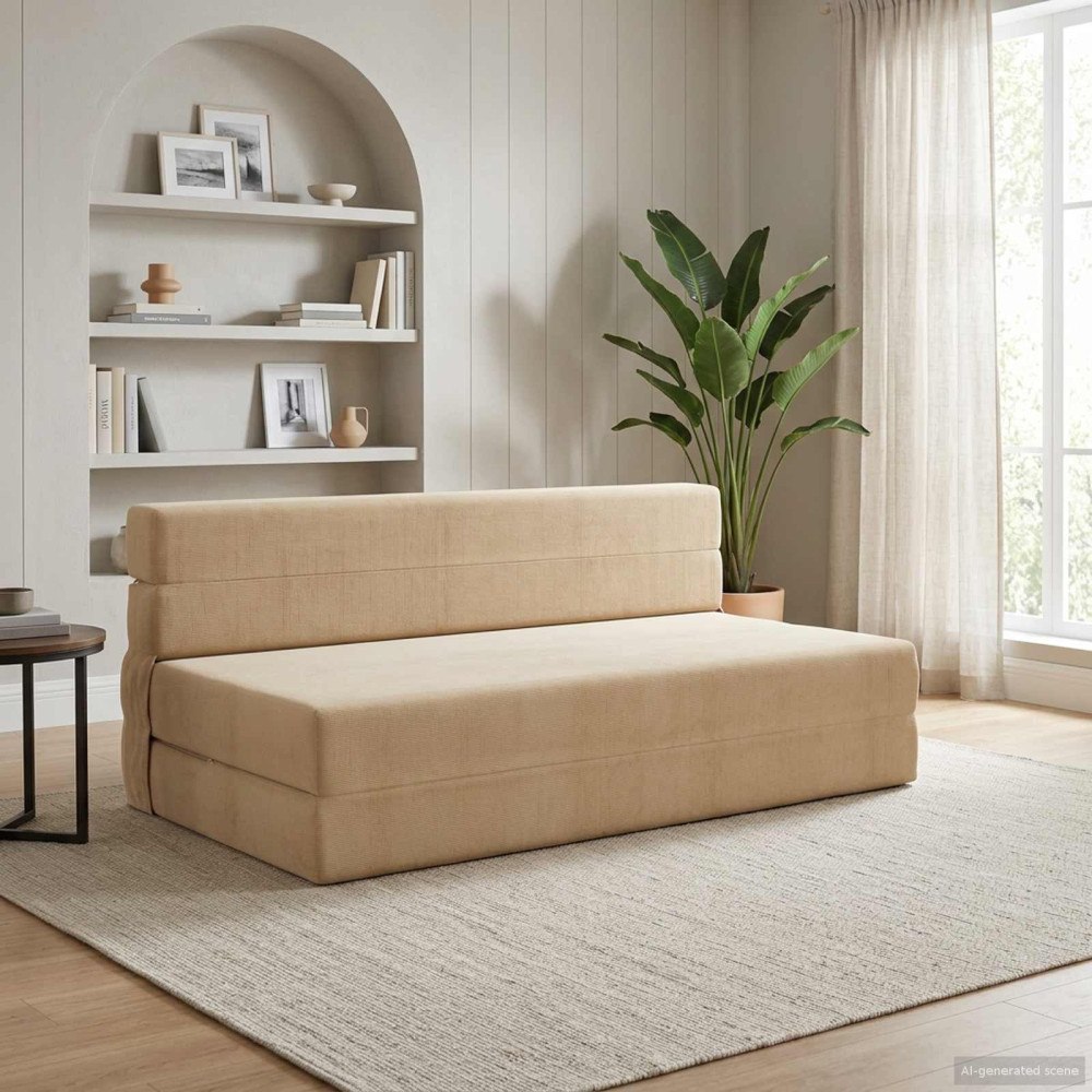 vidaXL Fällsoffa säng Ljust gröngrå 203 x 152 x 15 cm Kordread tyg