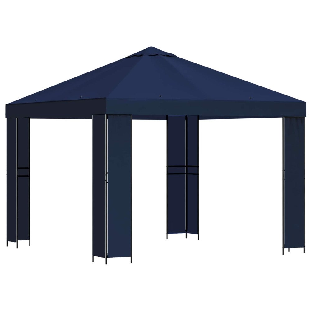 vidaXL Paviljong 3 x 3 m Blå Polyester och Stål 190 gsm