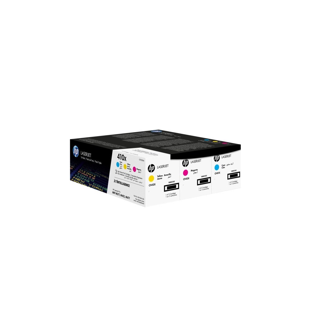 HP HP 410X - 3-pack - Lång livslängd - gul, cyan, magenta - original - LaserJet - tonerkassett (CF252XM)