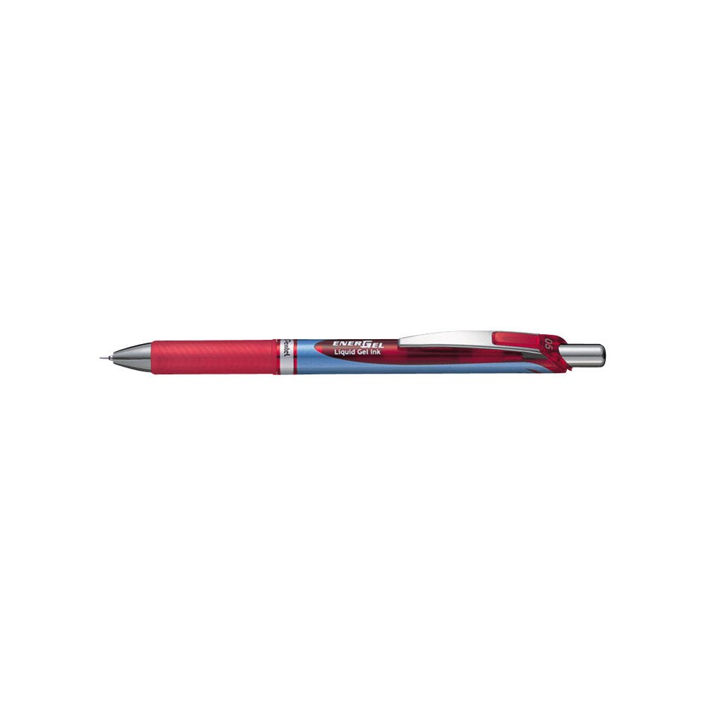Pentel Gelpennor, Pentel Energel BLN75, påfyllningsbar, 0,5 mm, röd