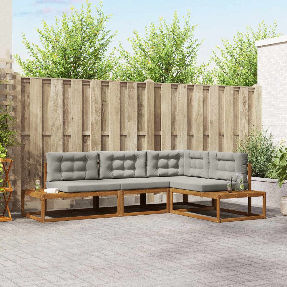 vidaXL Utomhussoffset Naturlig och Ljus Grå