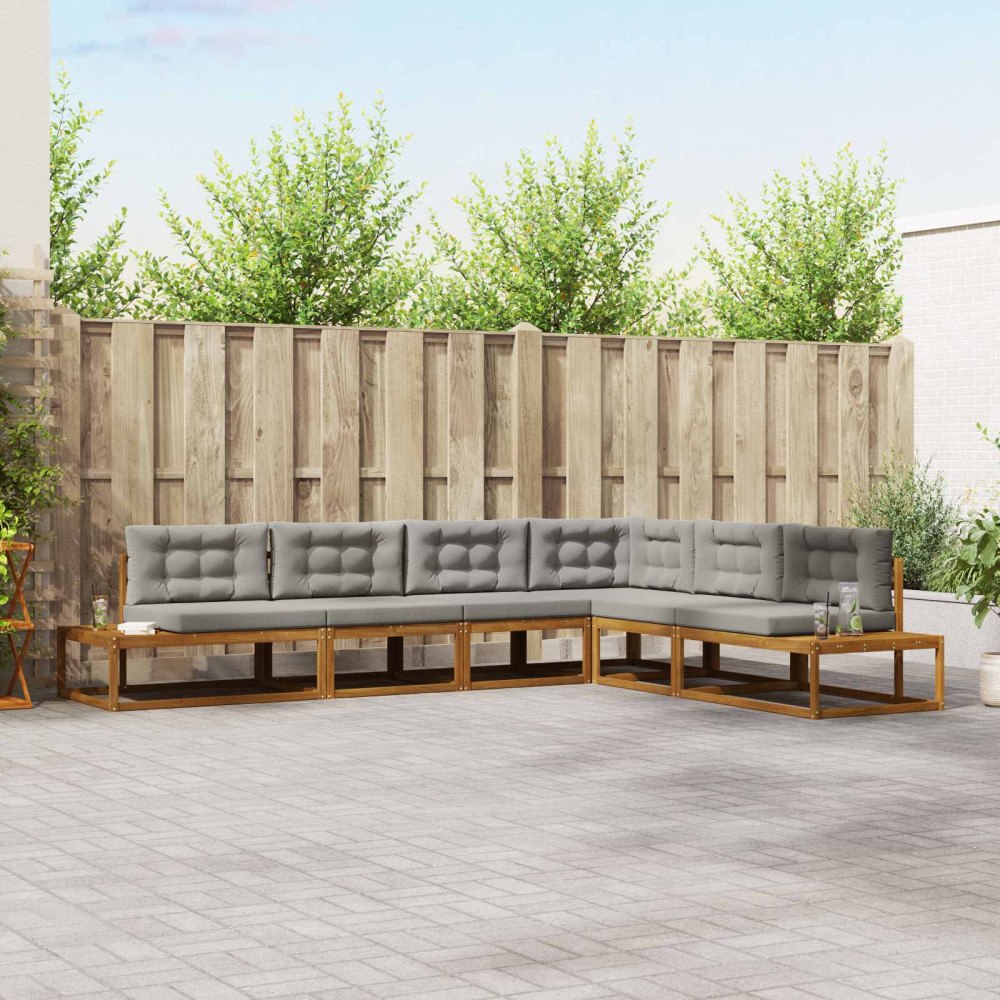 vidaXL Utomhussoffset Naturlig och Ljus Grå