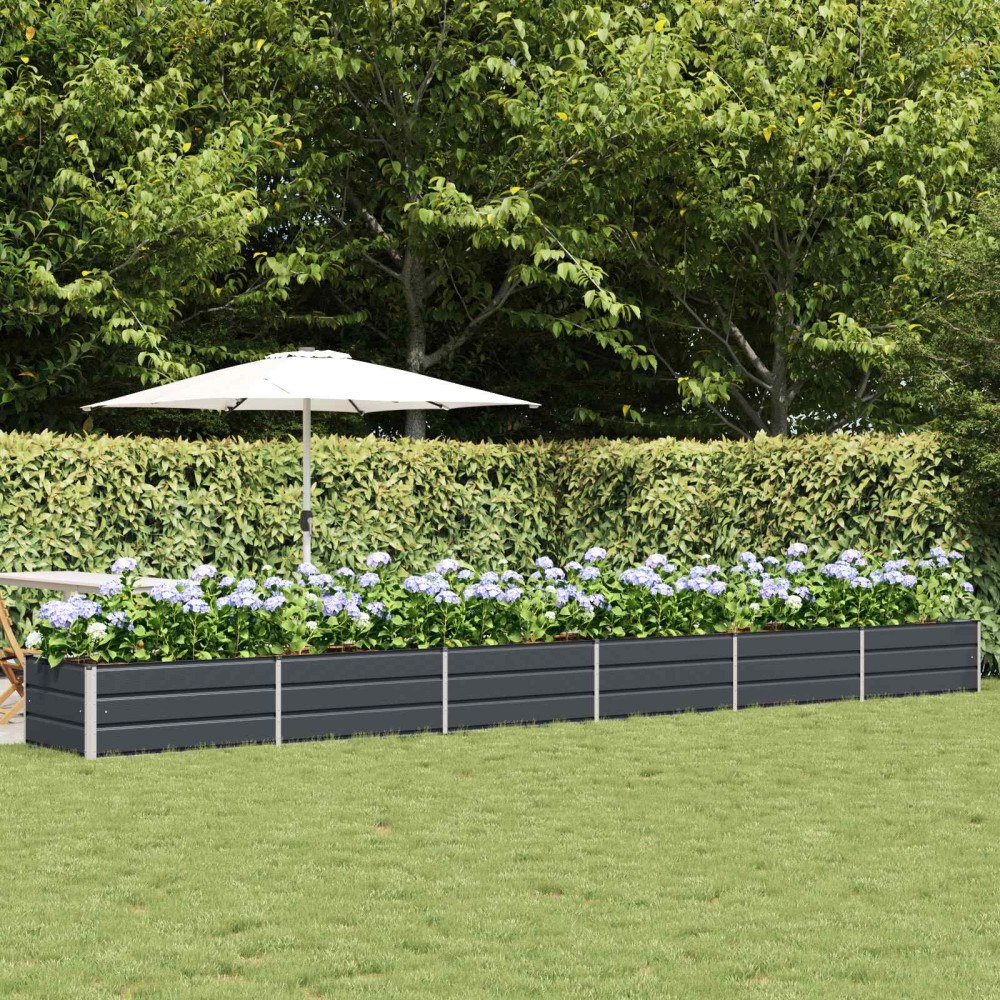 vidaXL Planteringskärl Antracit 600 x 80 x 45 cm Stål