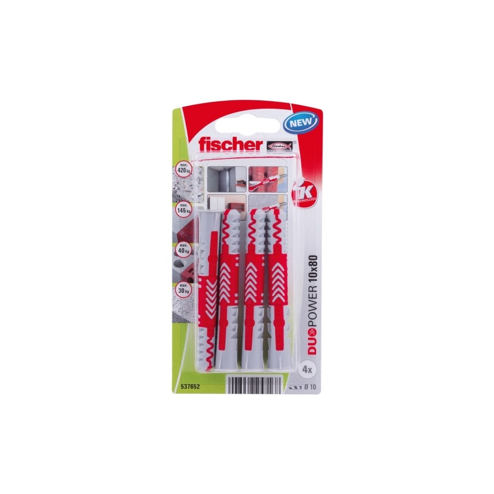 Fischer Fischer 537652, Väggplugg, Tegel, Betong, 80 mm, 1 cm, 9 cm,...