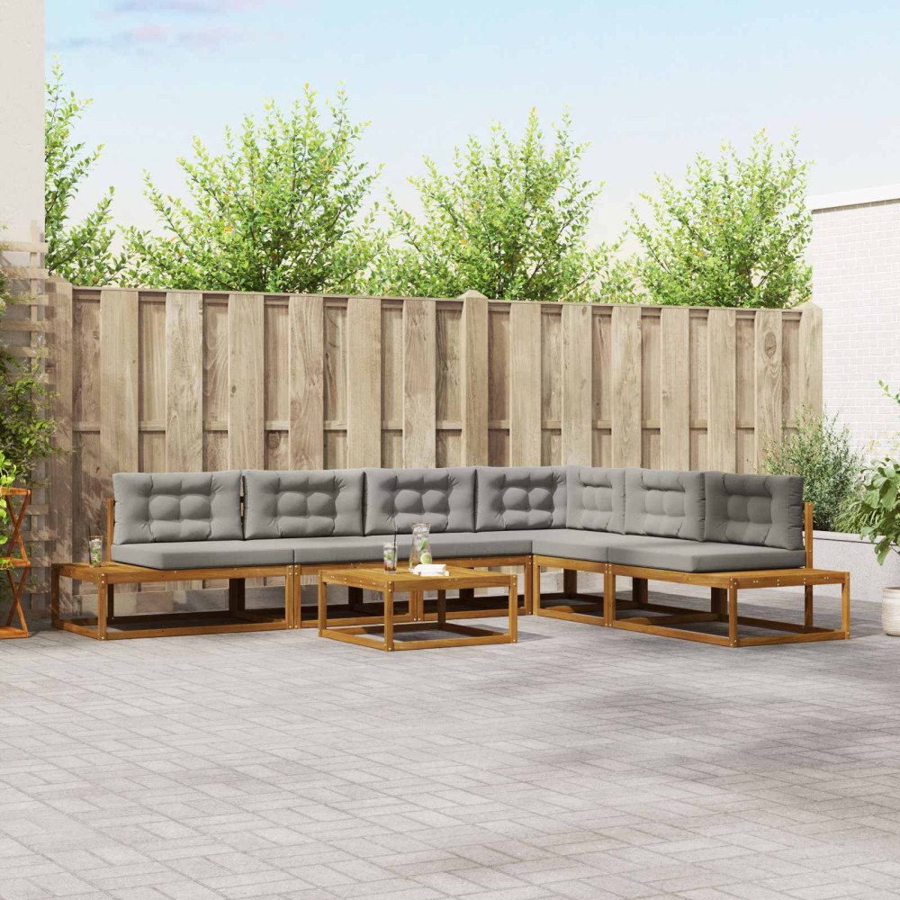 vidaXL Utomhussoffset Naturlig och Ljus Grå