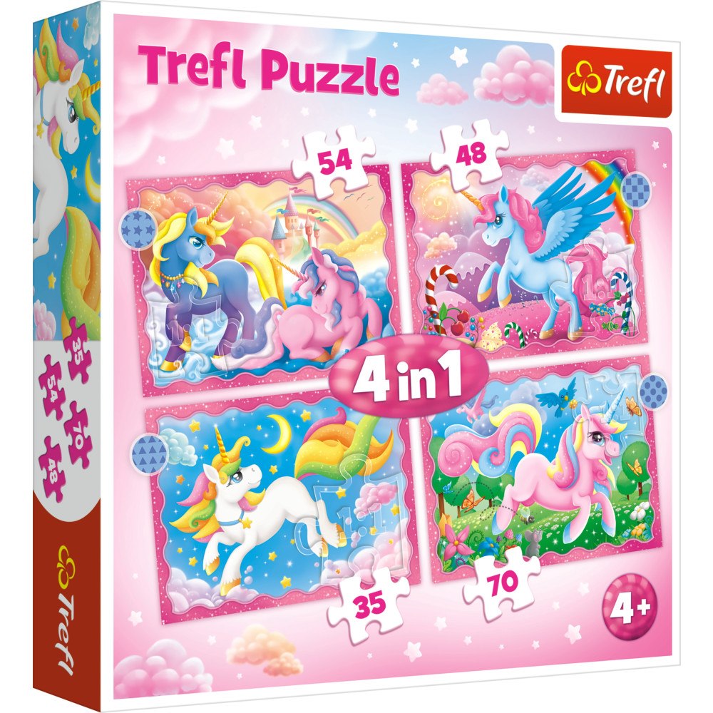 Egmont Kärnan Pappussel Trefl (4i1) 35+48+54+7 Bitar Unicorns