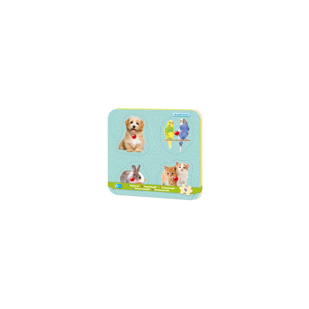 Egmont Kärnan Knoppussel av trä, 4 bitar, Husdjur