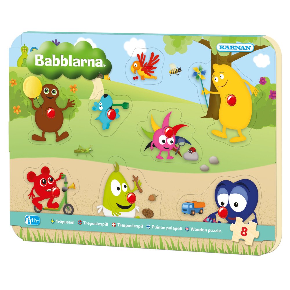 Story House Egmont Knoppussel av trä, 8 bitar, Babblarna