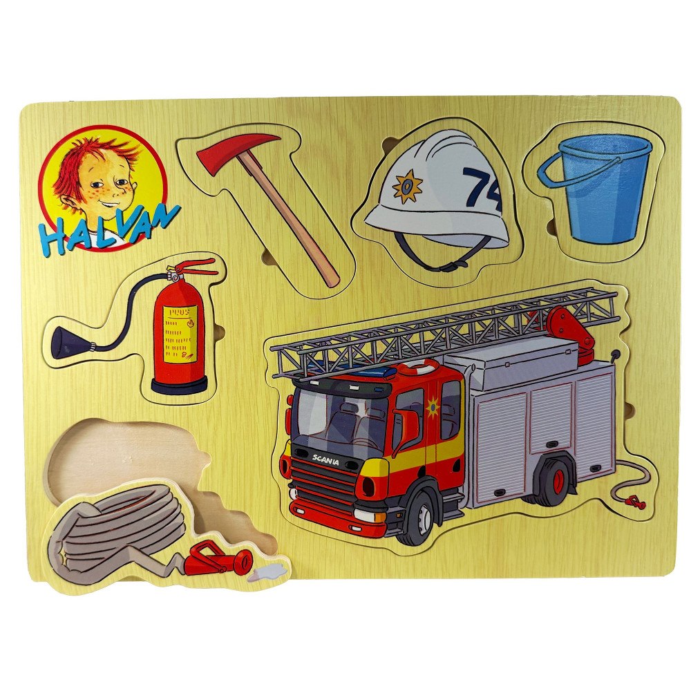 Hjelm förlag Halvan brandbil fingerpussel - 6 bitar