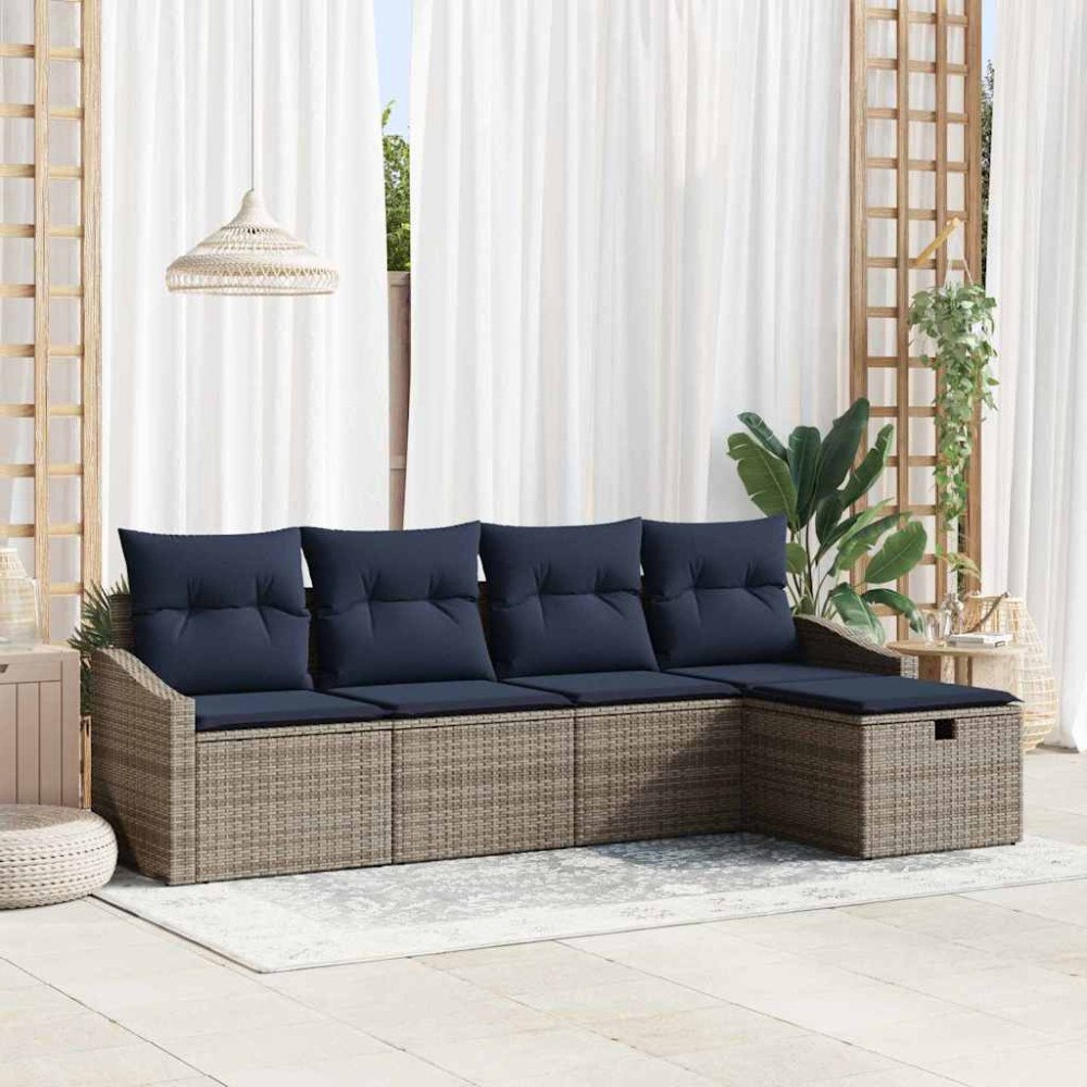 vidaXL Soffset med kudde 5 pcs konstrotting