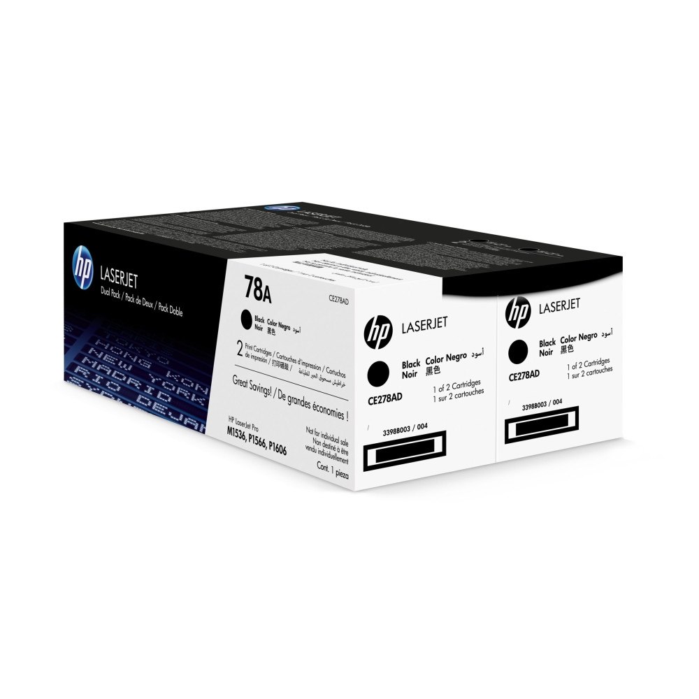 HP HP 78A - 2-pack - svart - original - LaserJet - tonerkassett (CE278AD)