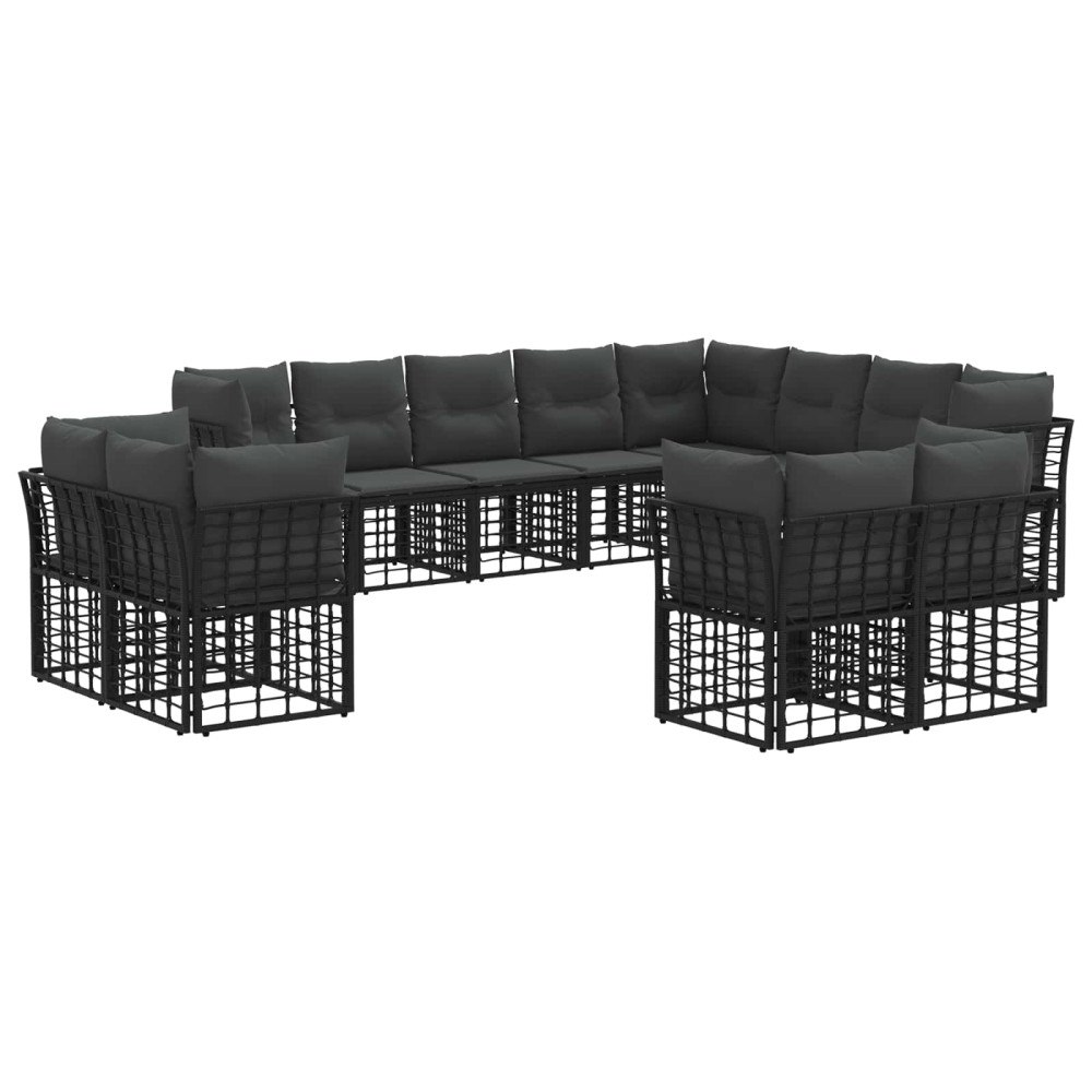 vidaXL Utomhussoffset Svart och Mörkgrå Polyester