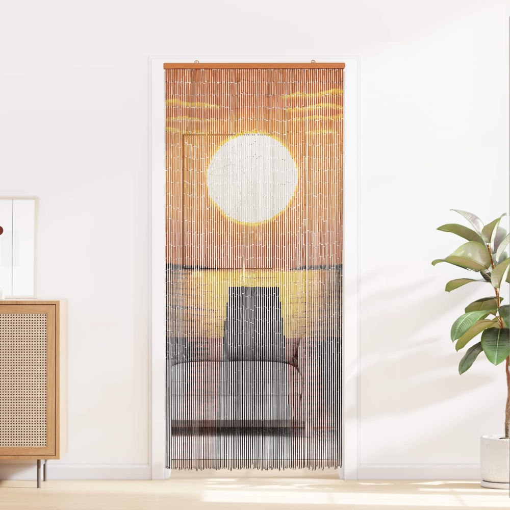 vidaXL Insektsdörrgardin flerfärgad 200 x 90 cm Bambu