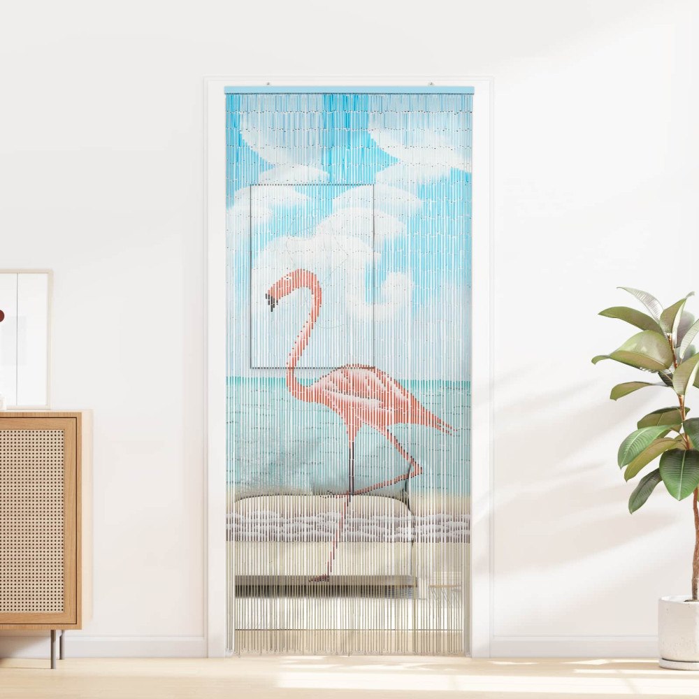 vidaXL Insektsdörrgardin flerfärgad 200 x 90 cm Bambu